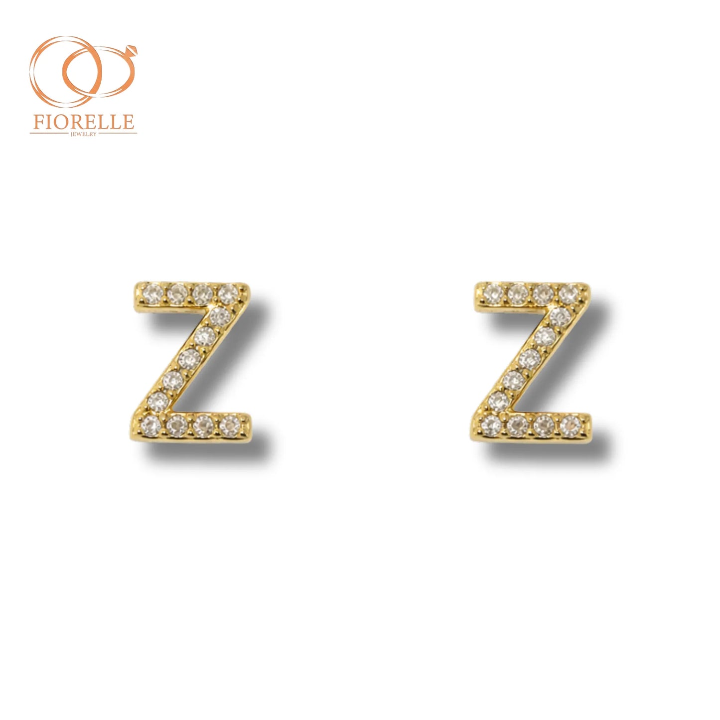 Aretes Inicial Z con Brillo Angular