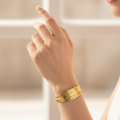 Brazalete Cuff Hoja Tropical