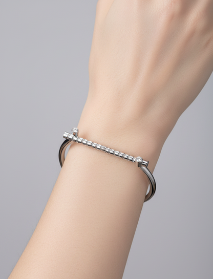Vista lateral brazalete plateado - Perimetral