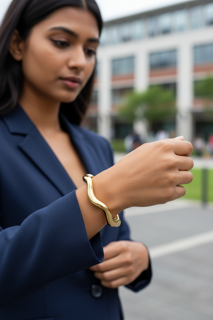 Publicitaria modelo brazalete dorado - Ondulado